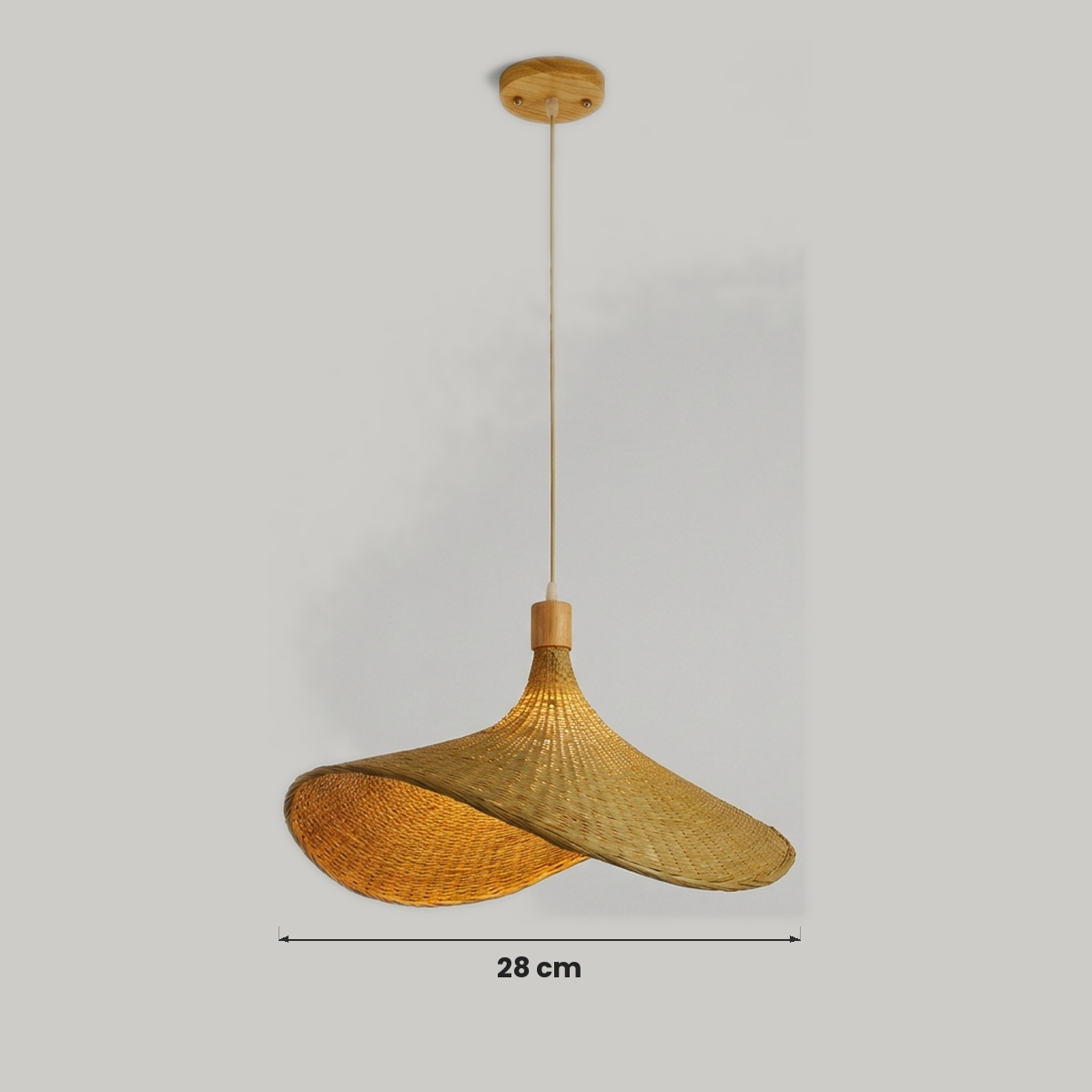 Lustre Bambu Xian - medidas: Diâmetro 28cm